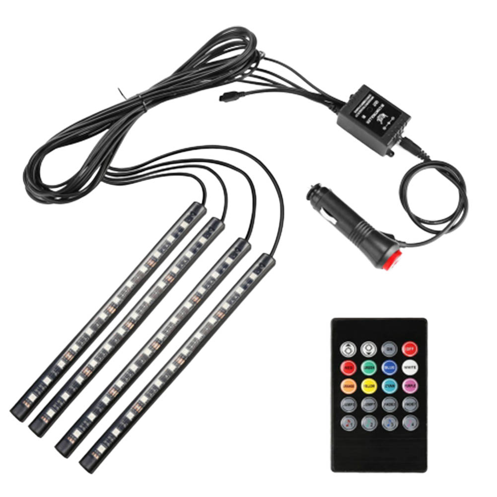 Wholesale Car LED Atmosphere Light 12 Lights Colorful Voice Control