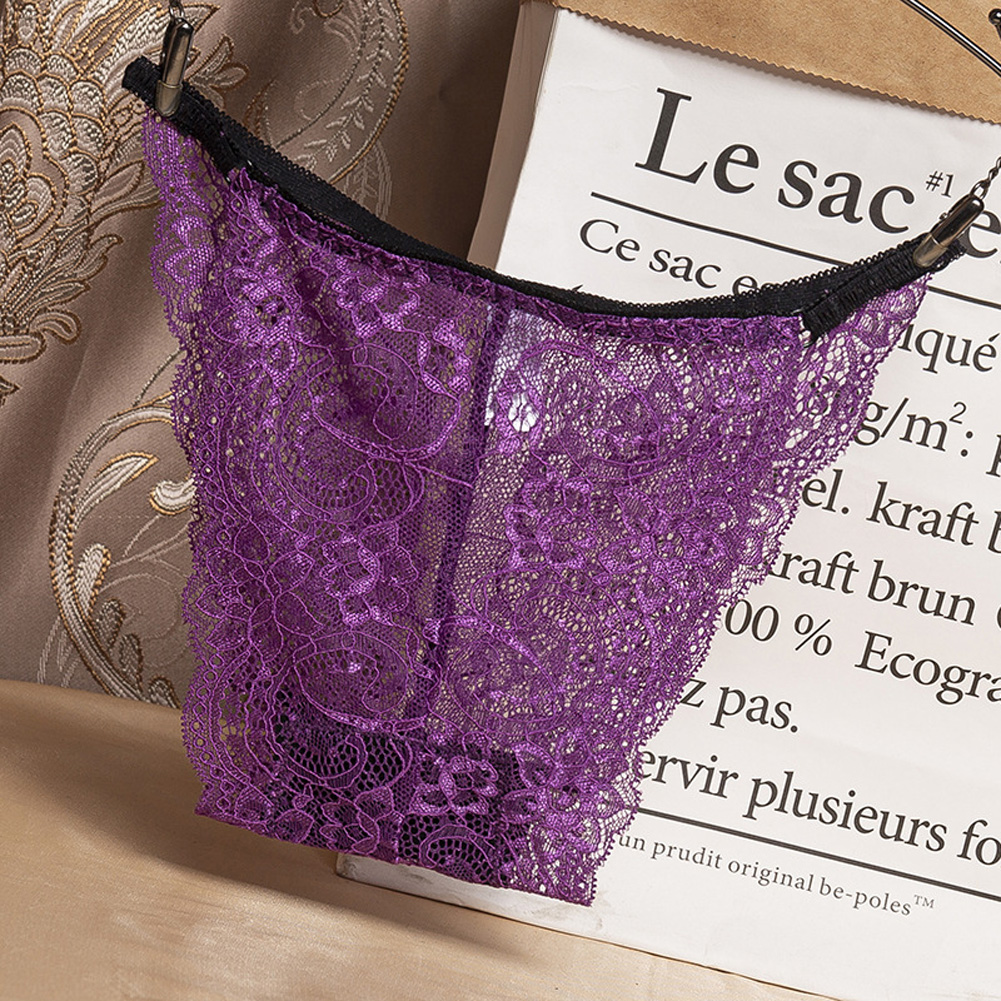 Wholesale Women Lace Gstring Seethrough Low Waist Sexy Underwear