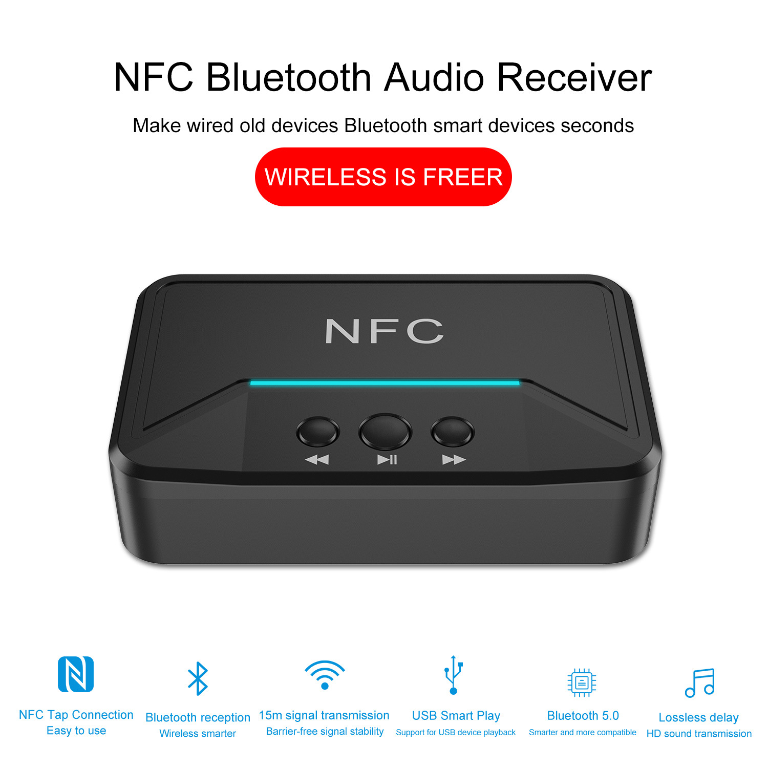 Wholesale Bluetooth Receiver HiFi Wireless Audio Adapter with DC USB 3