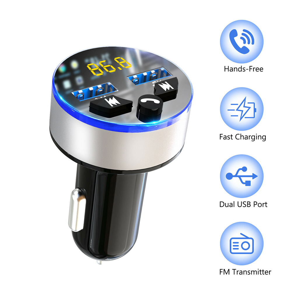 Car Charger Wireless Bluetooth 5.0 Receiver Dual Usb Fast Charging