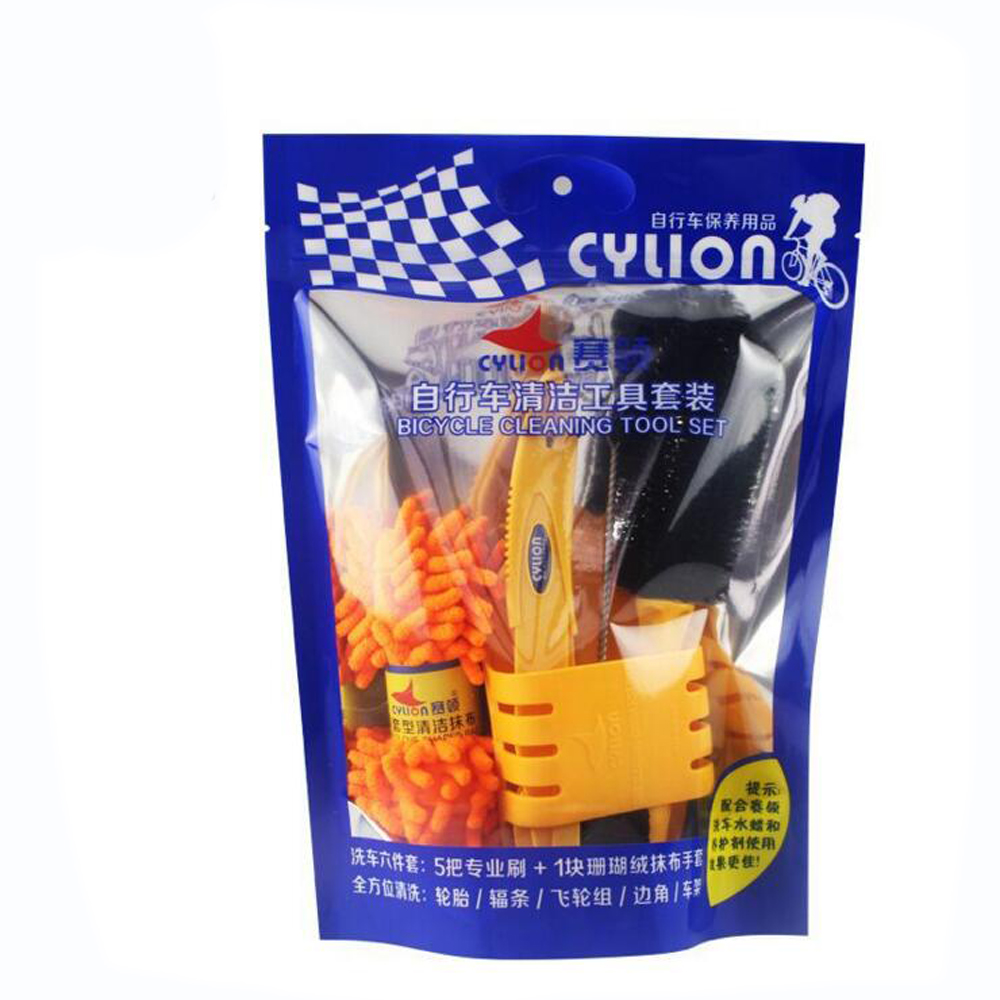 Wholesale 6 pcs/lot Bicycle Chain Cleaner Cycling Clean Tire Brushes Tool Kits Mountain Bike