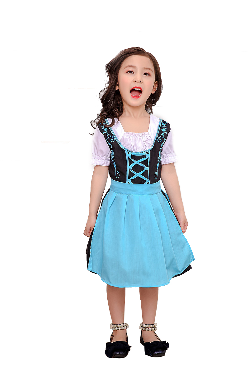 Wholesale Girl Kids Costume Dress Bavarian National Style Dirndl