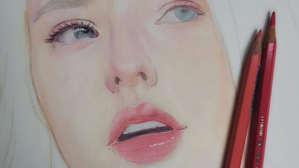 Face Drawing Color Pencil