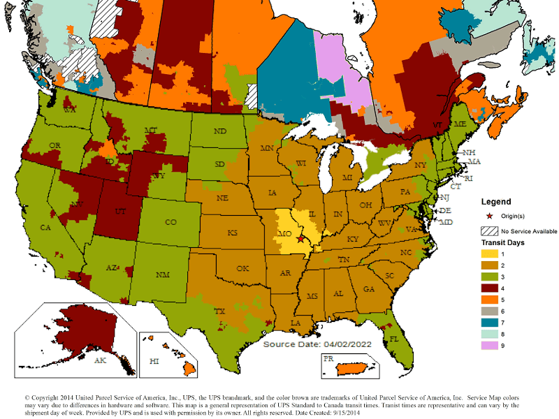 UPS Shipping Estimates Cleartec Packaging