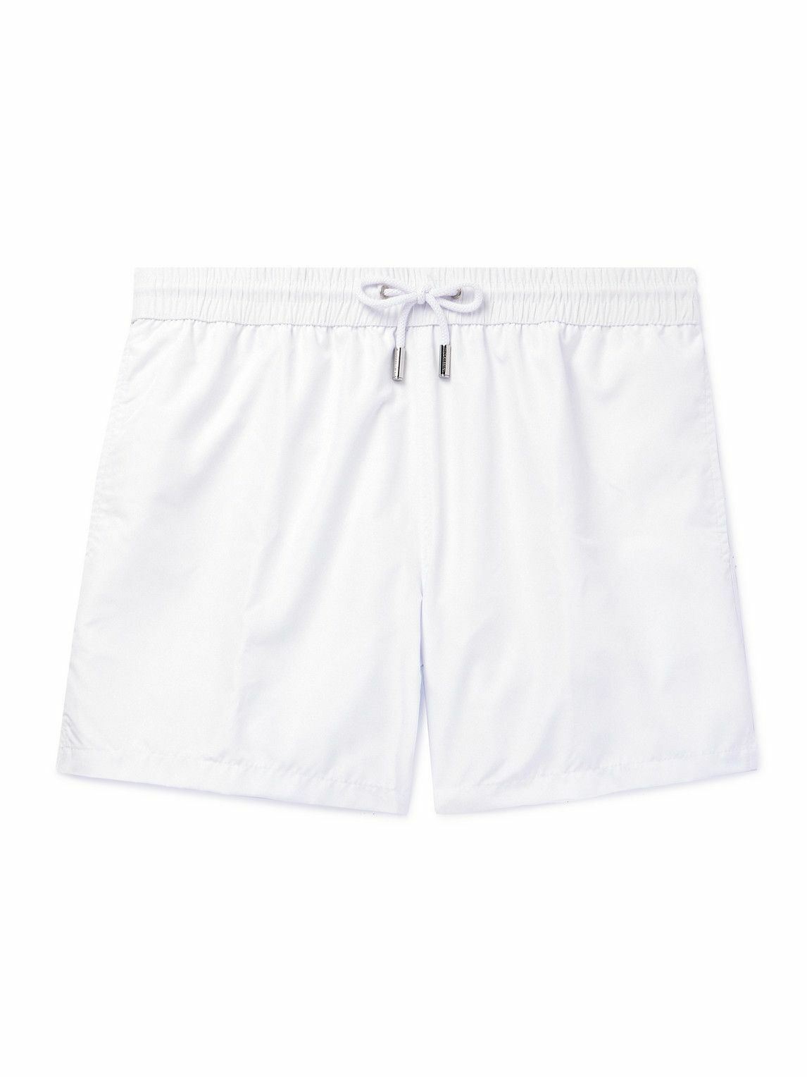 Thom Sweeney SlimFit MidLength Swim Shorts White Thom Sweeney