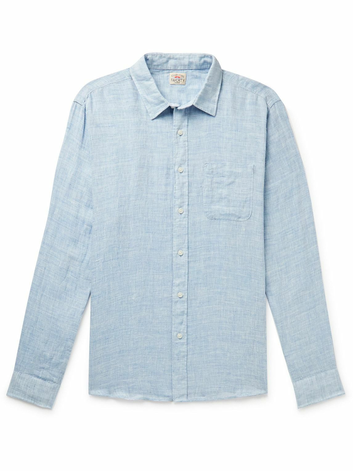 Faherty Laguna Linen Shirt Blue Faherty
