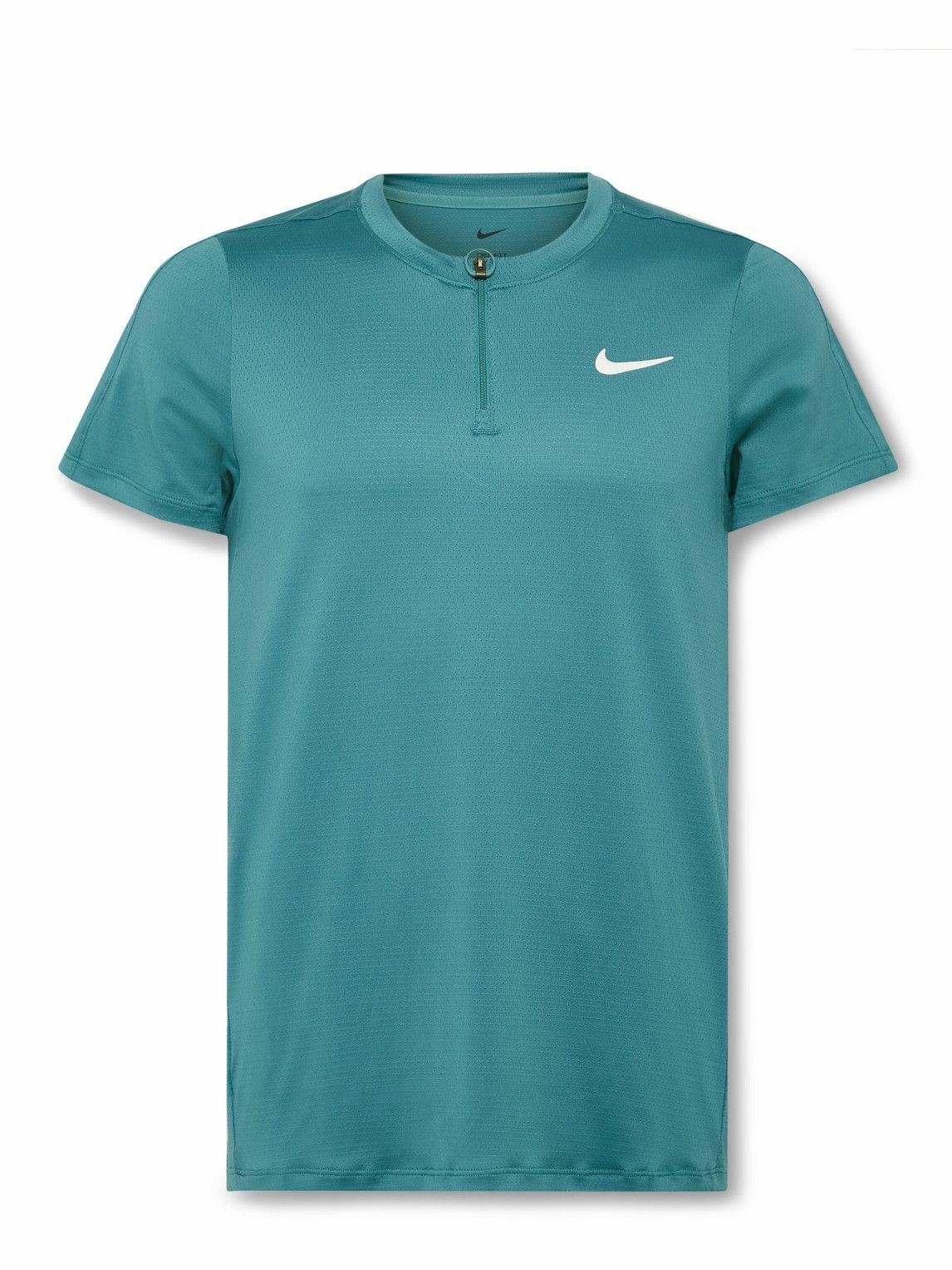 Nike Tennis NikeCourt Slam SlimFit Perforated DriFIT ADV HalfZip TShirt Blue Nike Tennis