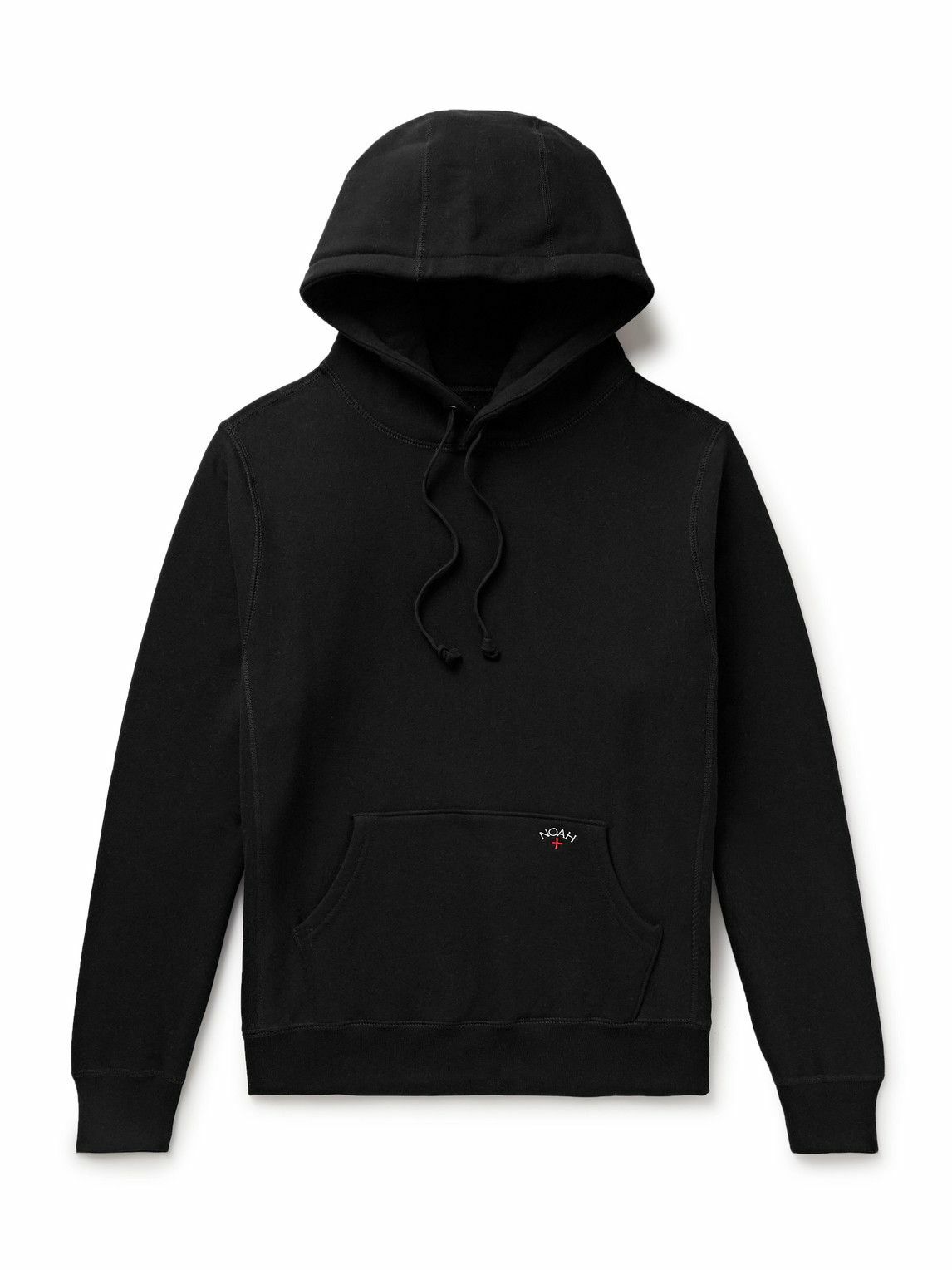 Noah LogoEmbroidered CottonJersey Hoodie Black Noah NYC