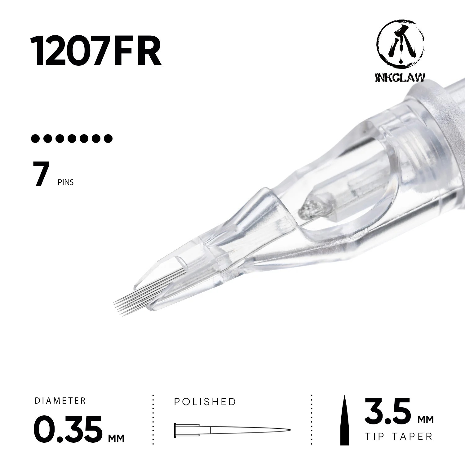 Inkclaw 7 Flat Round Tattoo Cartridges Curved Flat Tattoo Needles