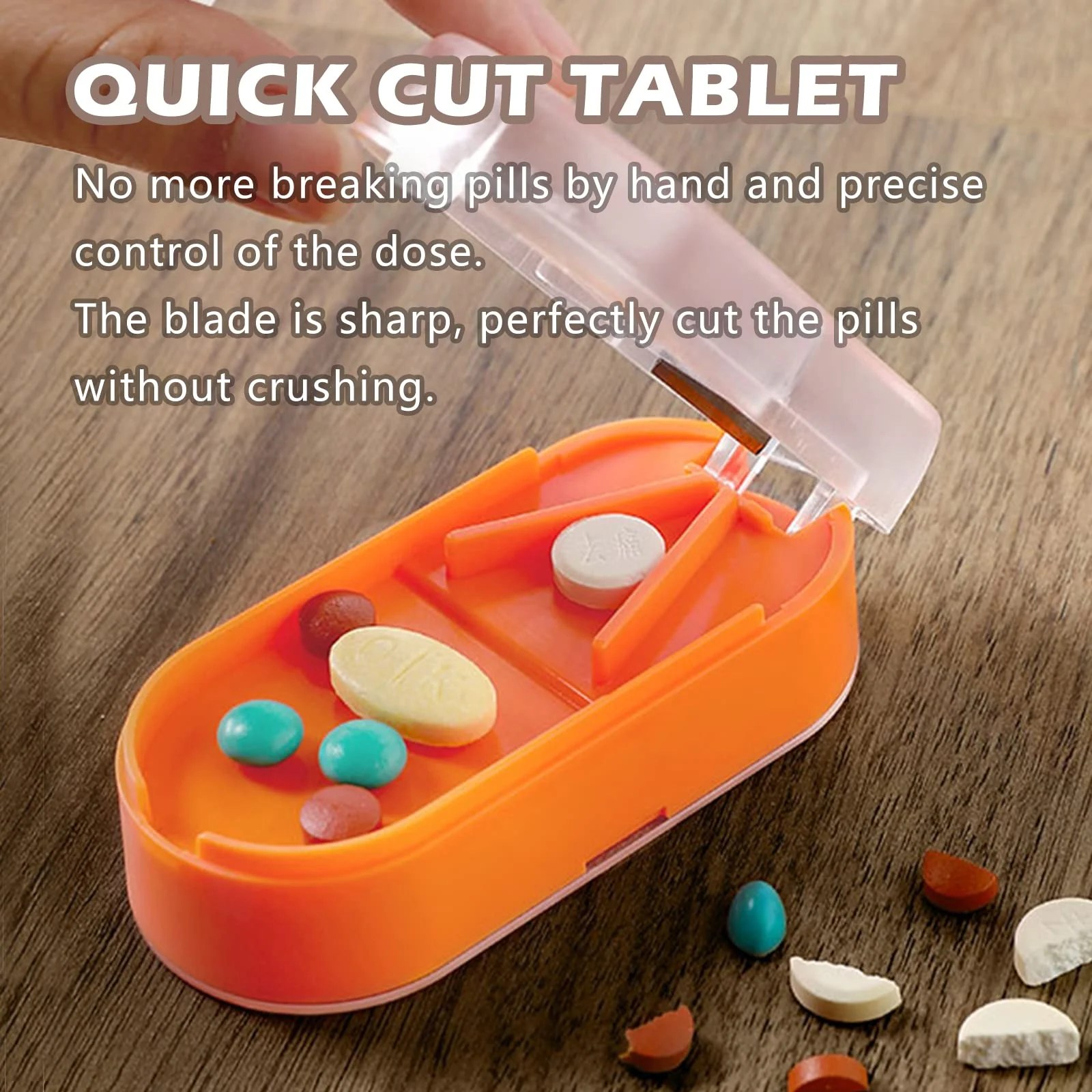 Portable Medicine Box, Portable Packaging, Medicine Slicing Box, Compact and Convenient