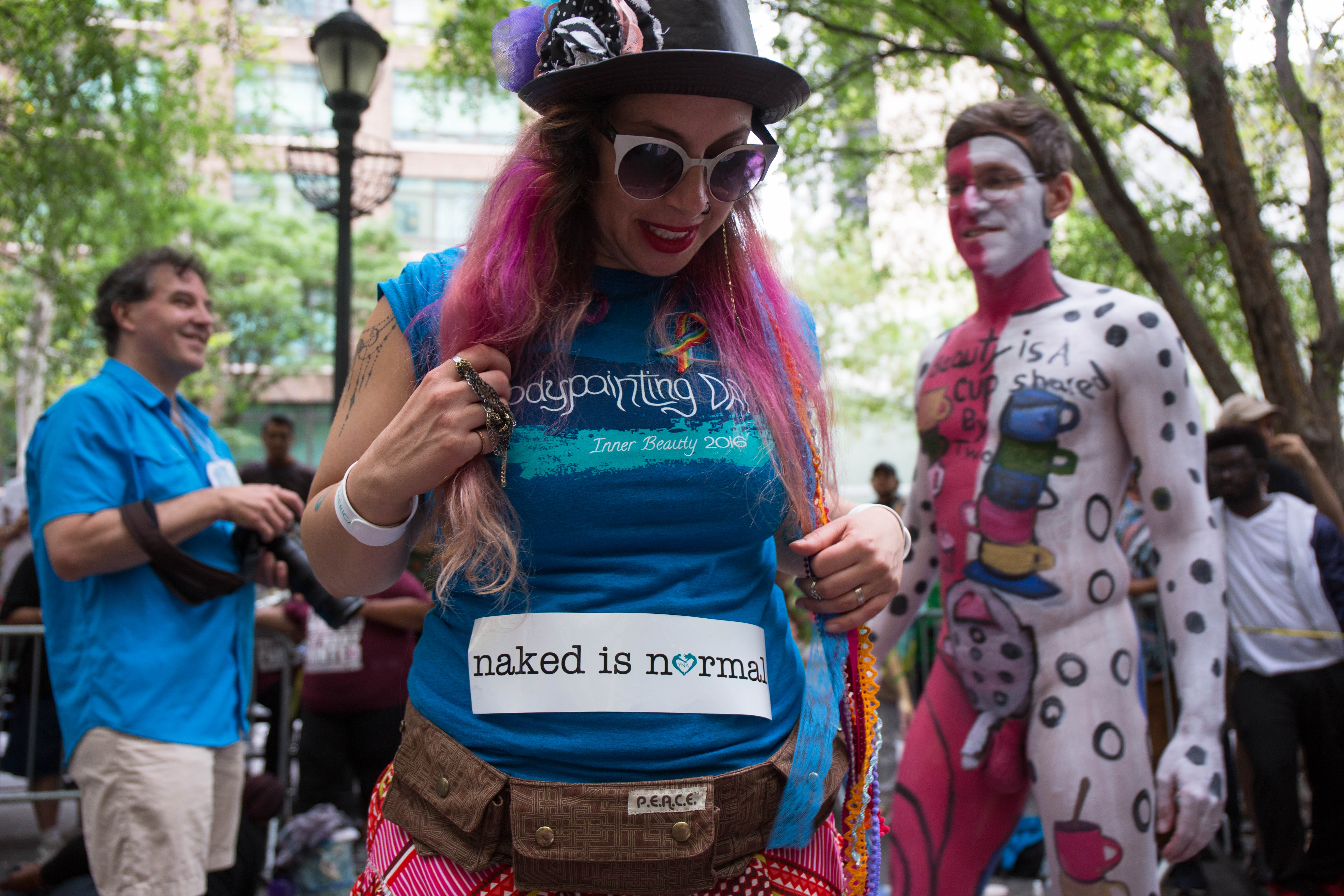 NSFW Photos 100 Totally Naked People Got Painted In Midtown NYC