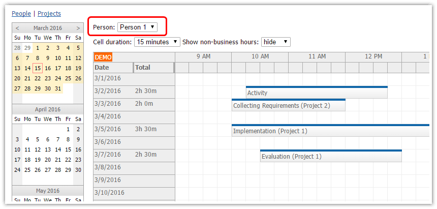 AngularJS Timesheet Tutorial (JavaScript, PHP) DayPilot Code