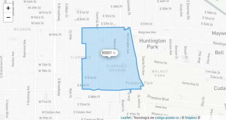 90001 Zip Code Map - Coreen Charlotta