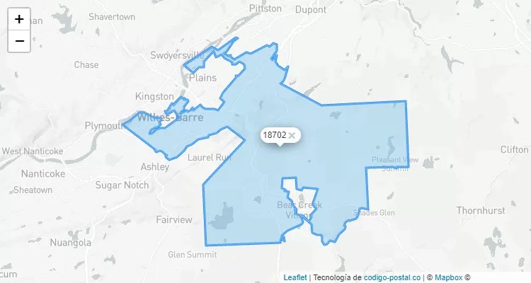 City Of Wilkes Barre, Pennsylvania ZIP Code - United States
