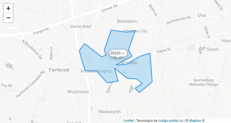 Arcadia Zip Code Map Arcadia, South Carolina Zip Code - United States