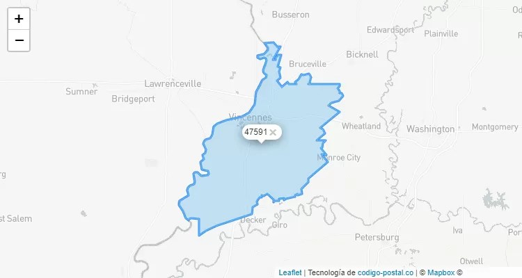 Vincennes, Indiana ZIP Code - United States