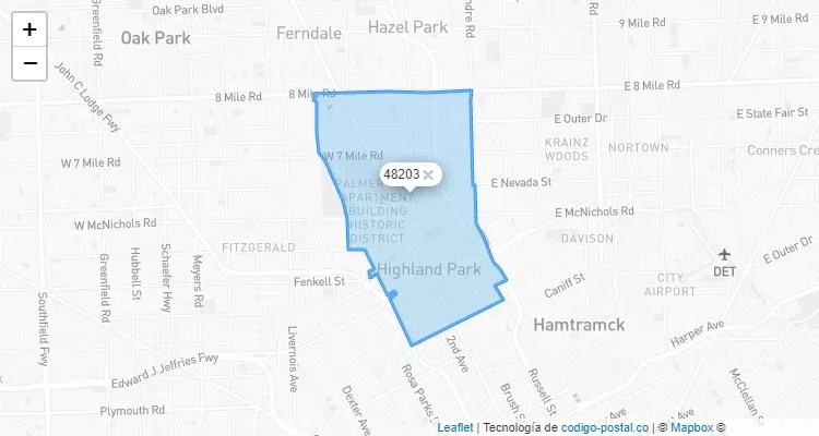 Highland Park, Michigan ZIP Code - United States