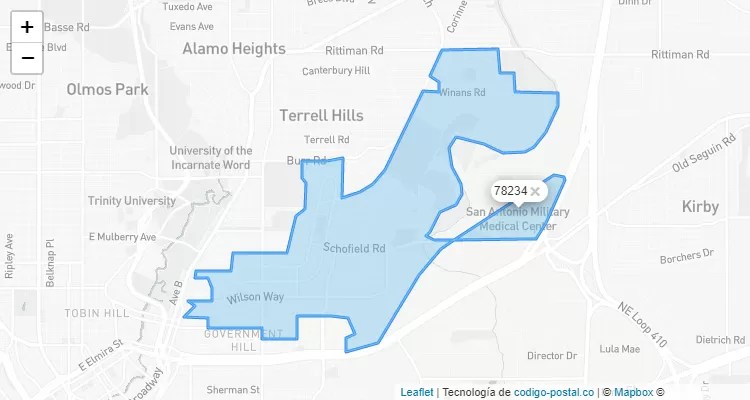 Fort Sam Houston, Texas ZIP Code - United States