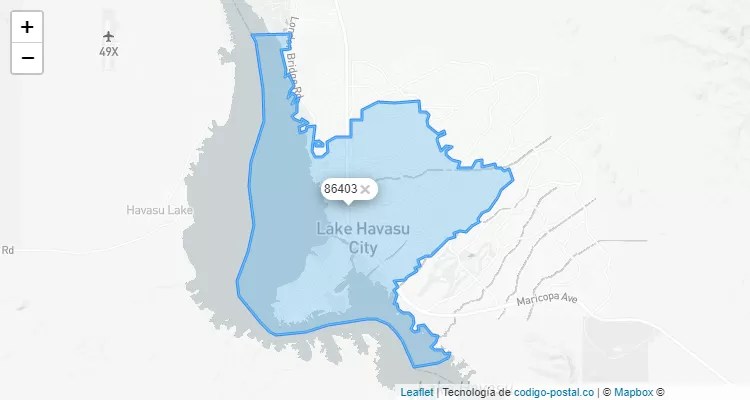 Lake Havasu Zip Code Map Havasu City, Arizona Zip Code - United States