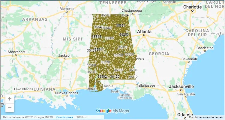 Alabama Zip Code Map Montgomery, Alabama Zip Code - United States