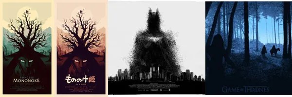 Mondo Olly Moss Princess Mononoke And Jock S The Dark Knight Rises