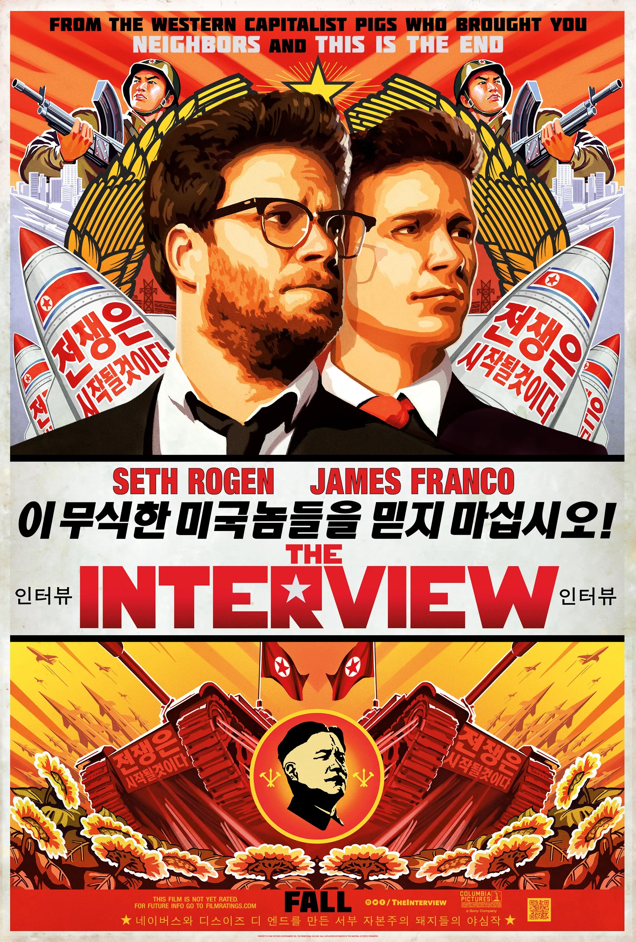 The Interview Poster Seth Rogen and James Franco Are Propaganda Collider
