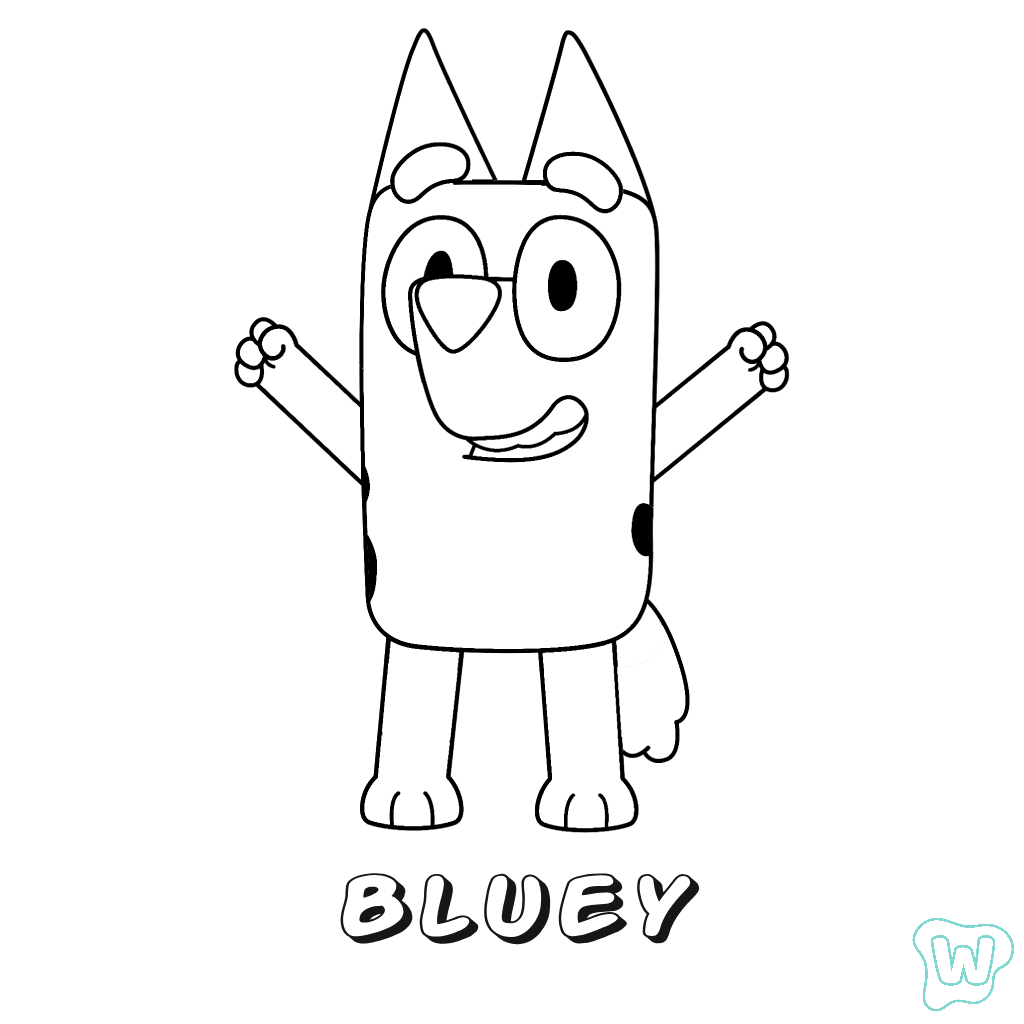 37 Bluey Kleurplaat Kleur online en print PDF