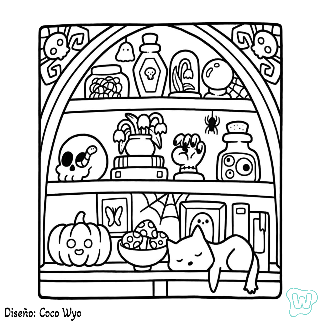 41 Spooky Cutie boyama sayfaları PDF'yi İndirin ve Yazdırın