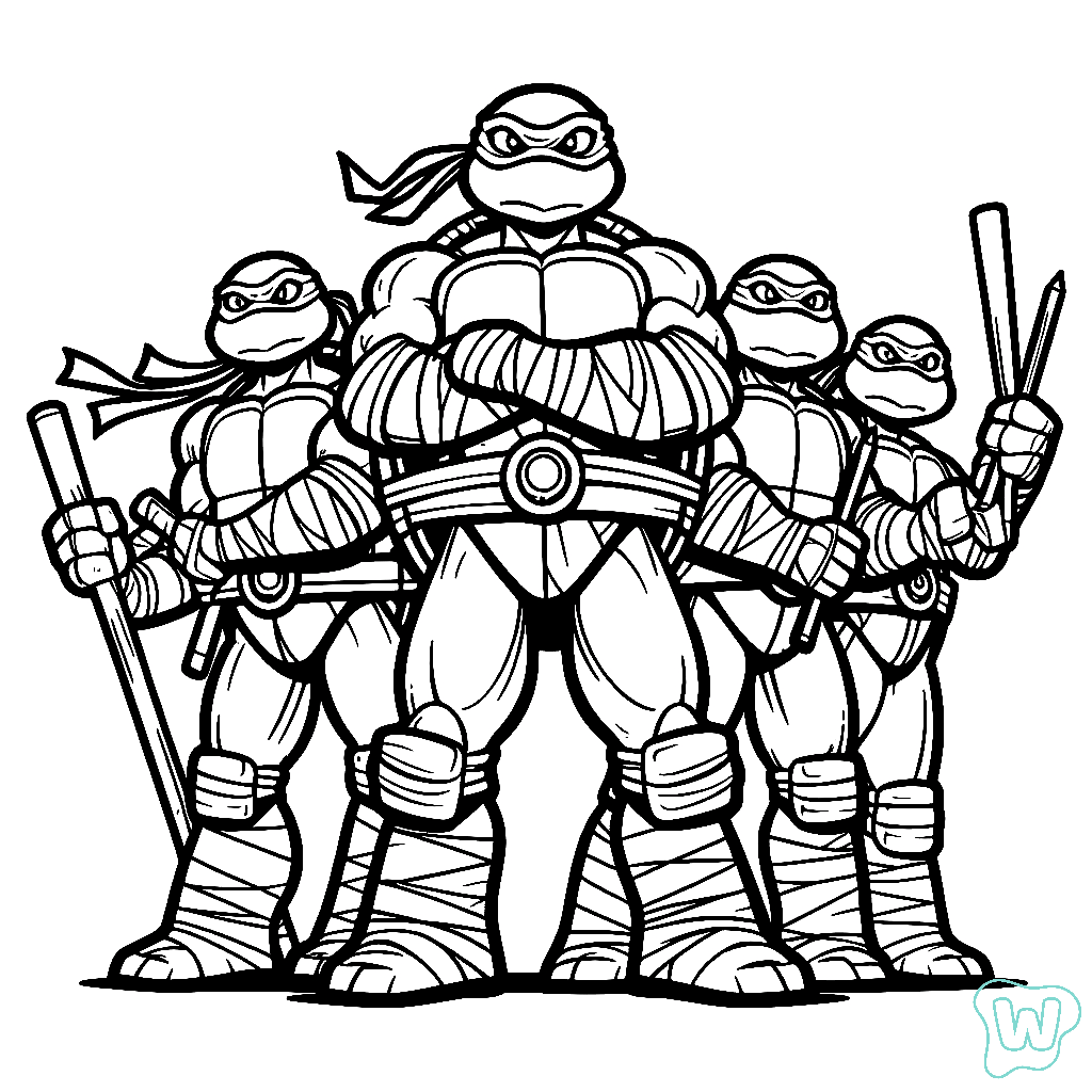 20 Ninja Turtles Coloring Pages Free PDF Pages