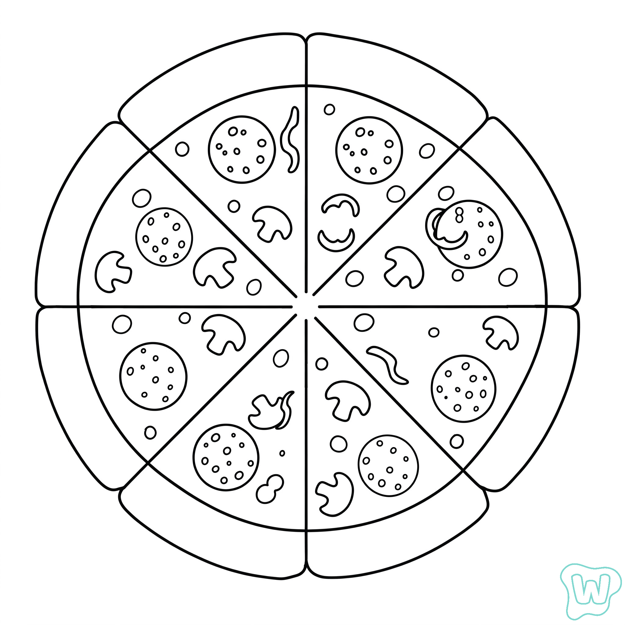 24 Pizza Coloring Pages Free Printable PDF