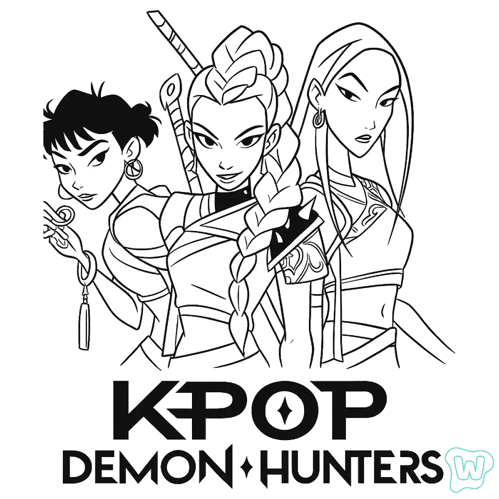 55 KPop Demon Hunters de colorat Imprimă gratuit!