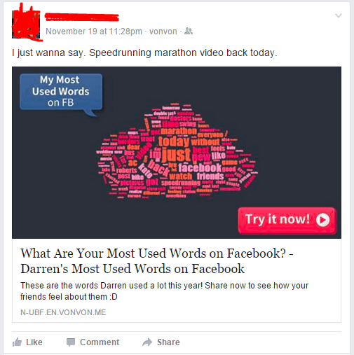 That “most used words” Facebook quiz is a privacy nightmare