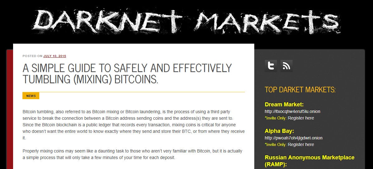 Warning Markets Bitcoin mixing tutorial is a