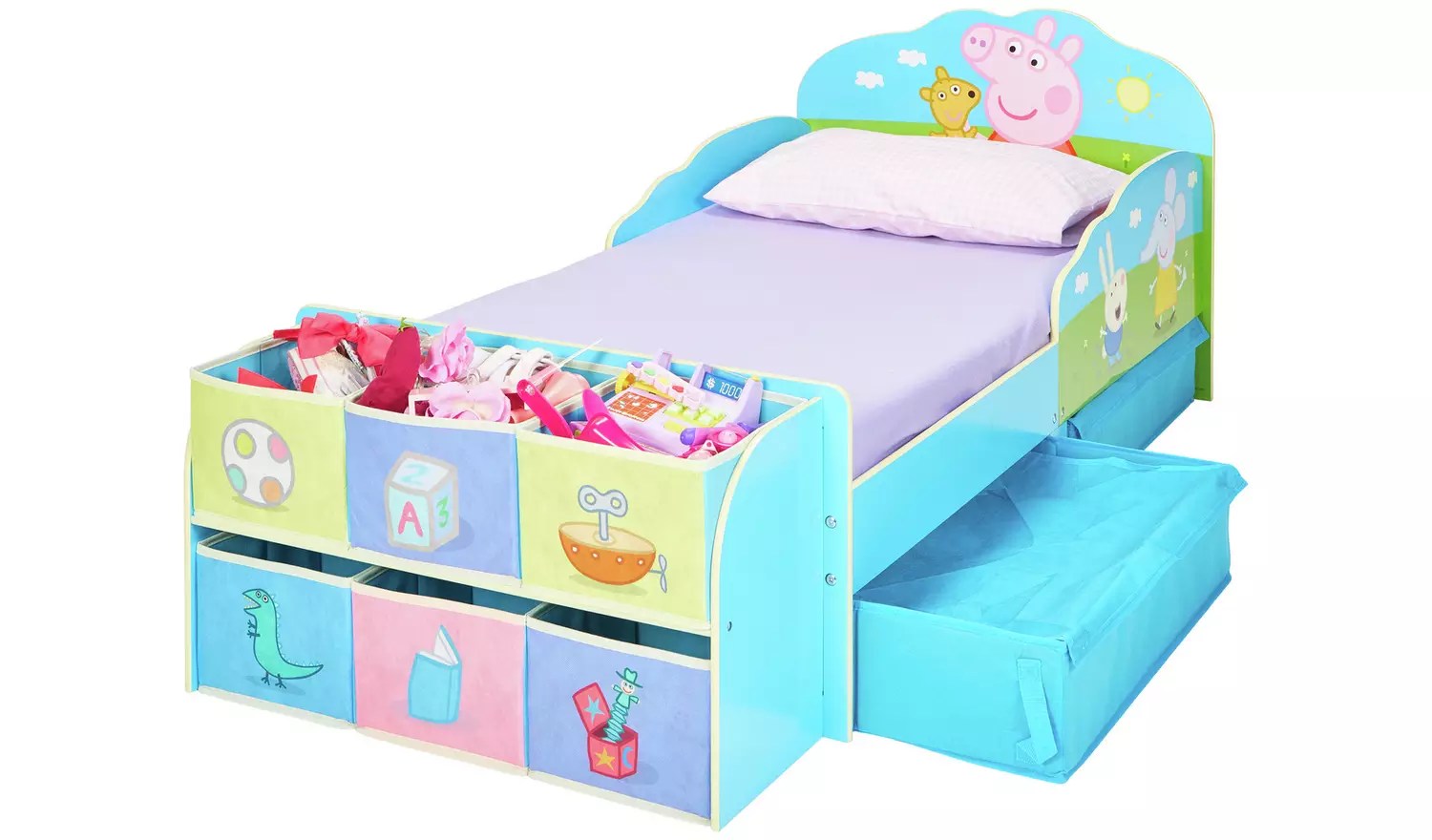 AFTERNOON AUTO WIN Peppa Pig Toddler Bed with Cube Storage 05/07