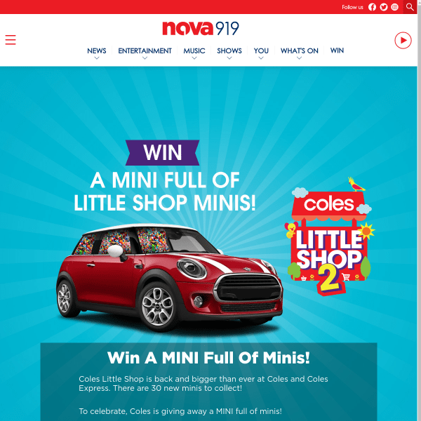 Coles / Nova Win a Mini Cooper car