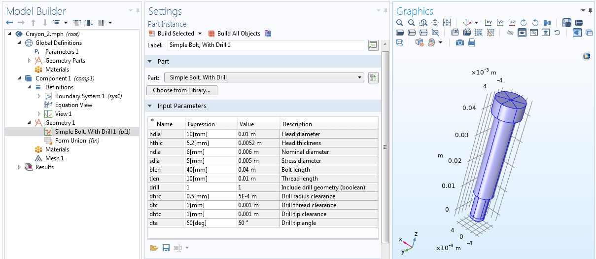 Using Geometry Parts and Part Libraries in COMSOL Multiphysics® COMSOL Blog