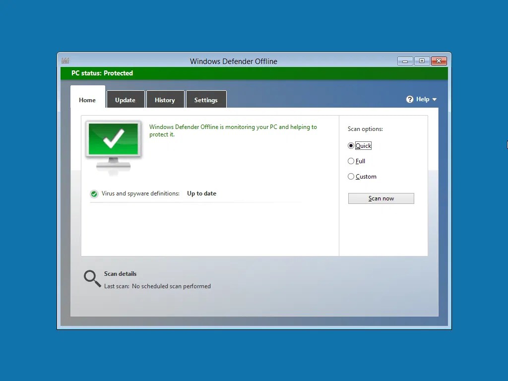 Windows Defender Offline Скриншоты Comss.Антивирус