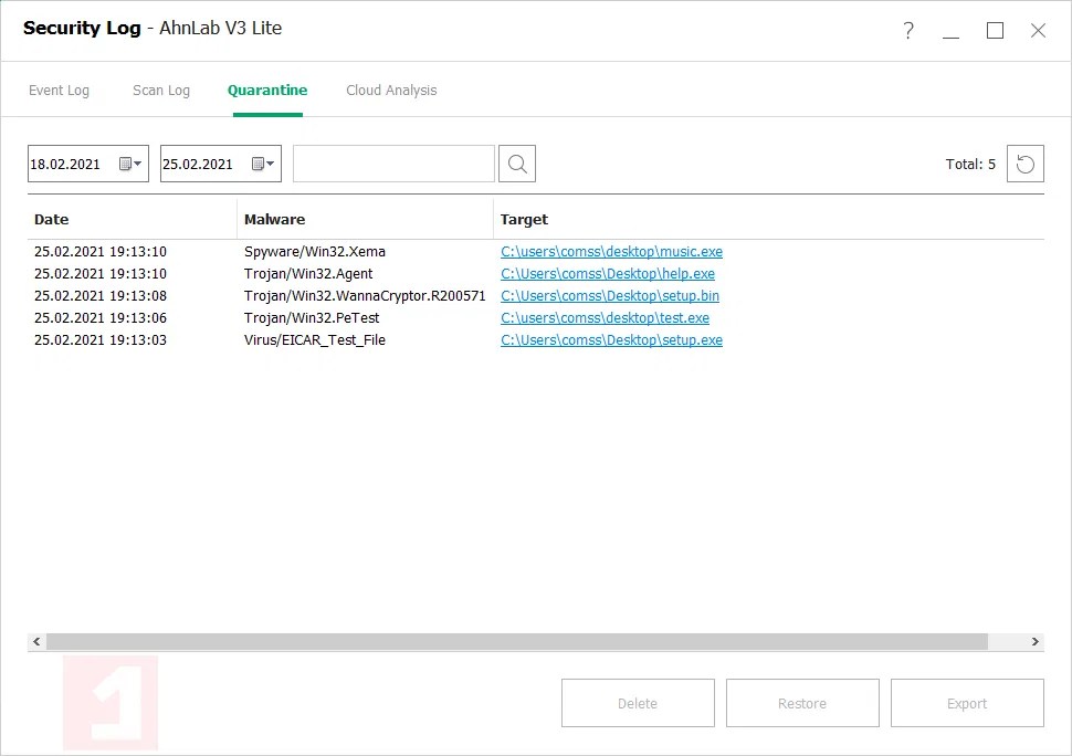 Ahnlab V3 Lite Скриншоты