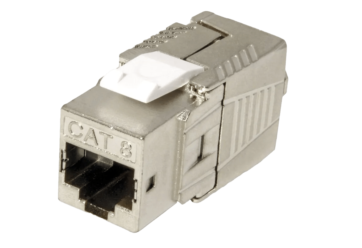 Cat 8 Keystone Jack RJ45 STP Shielded Toolfree Sliver Connectec.uk