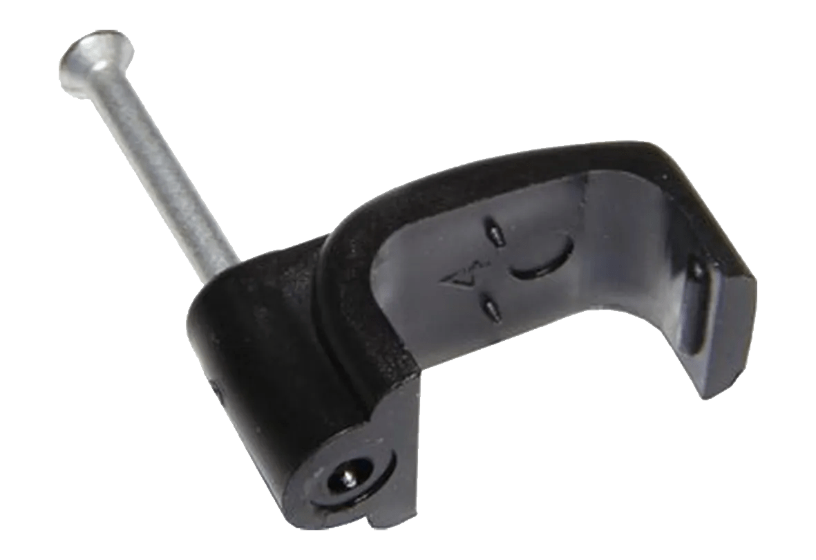 Twin / Shotgun Coax Cable Clips Black (100pc)