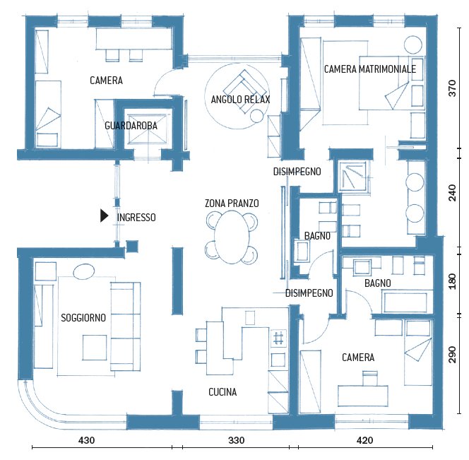 Planimetrie Progetti Case Moderne Su Un Piano