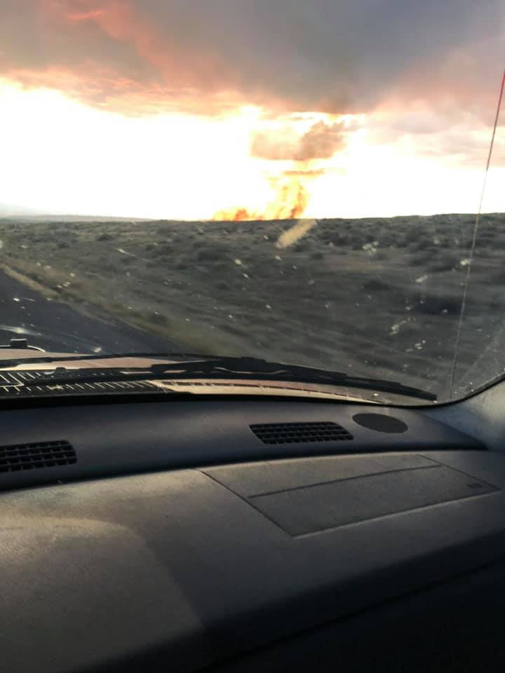 Firefighters respond to grass fire near Ethete on Friday night County 10