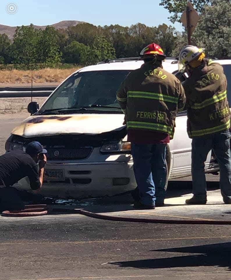 Fort Washakie Fire Department extinguishes vehicle fire County 10