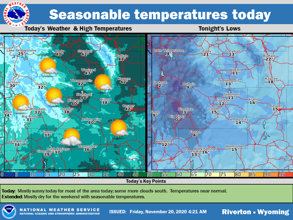 Fremont County temperatures will more seasonable Friday County 10