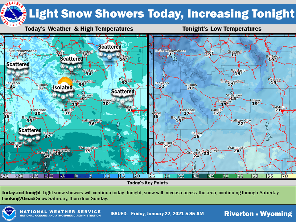 Light snow likely across Fremont County Friday County 10™