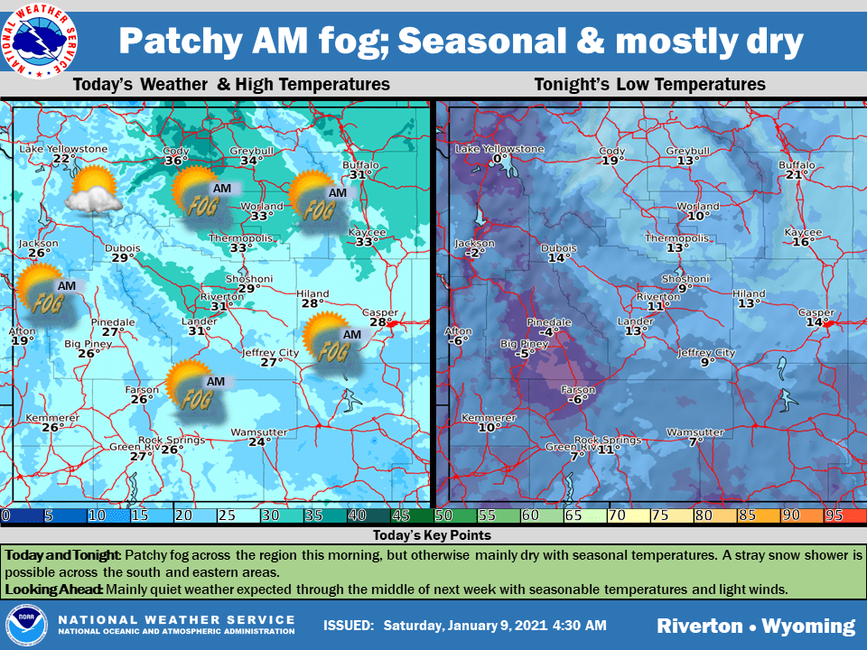 Saturday temperatures will stay just under the freezing point in