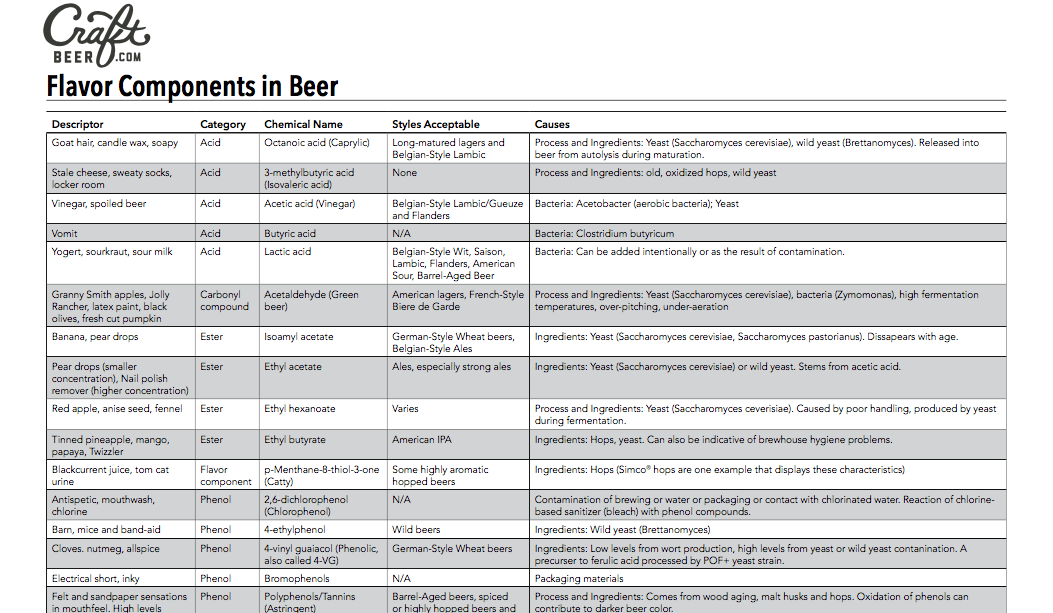 Flavor Components in Beer