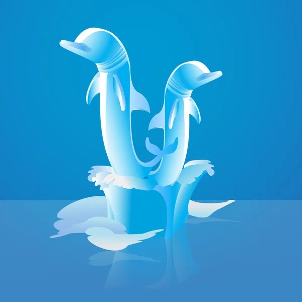 Vector Jumping Dolphins. Vector Illustration. Free Stock Vector Graphic