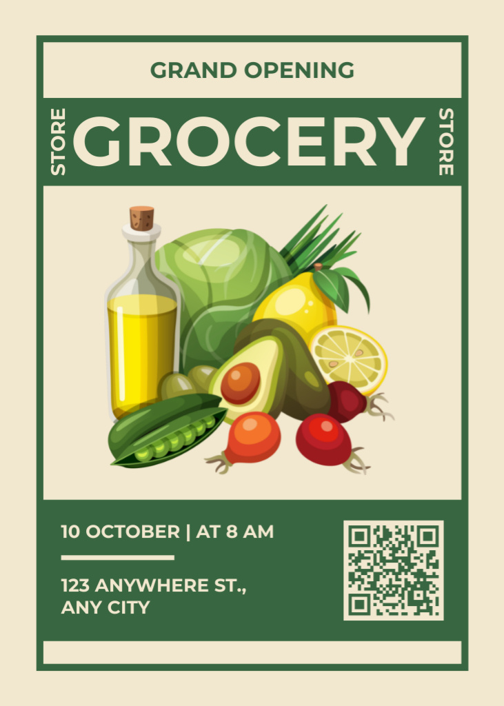 Grocery Store Grand Opening Announcement Online Flyer Template
