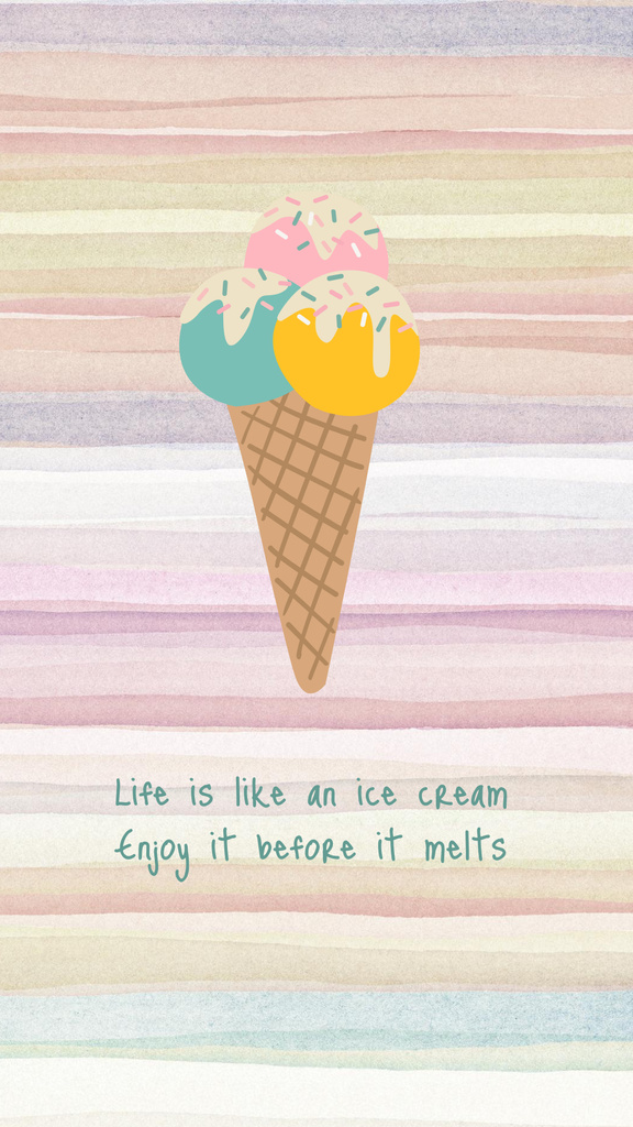 Cute Phrase with Delicious Ice Cream Online Instagram Story Template